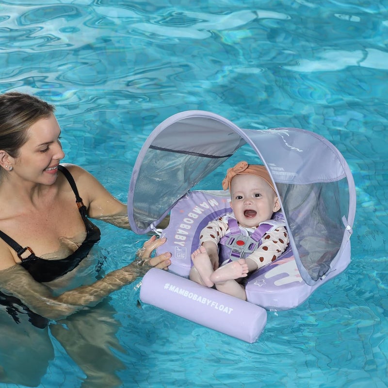 MAMBOBABYFLOAT Mambobaby Float Deluxe Baby Pool Float: Safe & Comfortable Swim Trainer for Infants & Toddlers, Non-Inflatable Design, UV Protection Canopy, Fun Water Experience for Ages 3-24 Months - Image 4